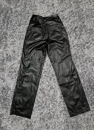 Шкіряні жіночі брюки, чорні, s