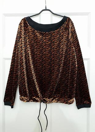 Велюровий світшот з тигровим принтом aako розмір м