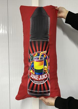 Подушка з принтом габардинова joke juice, червона 35х75 (2328)