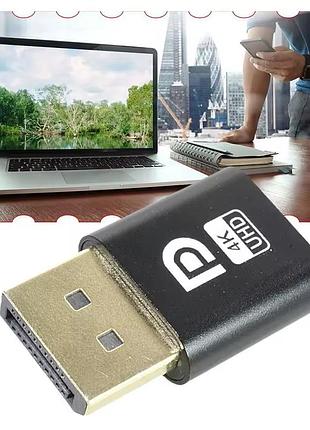 Емулятор дисплея displayport dummy plug black 2