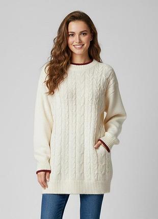 Красивый шерстяной свитер джемпер туника большого размера батал
