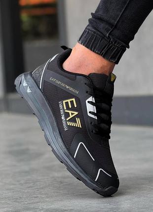 Чоловічі кросівки armani в чорному кольорі