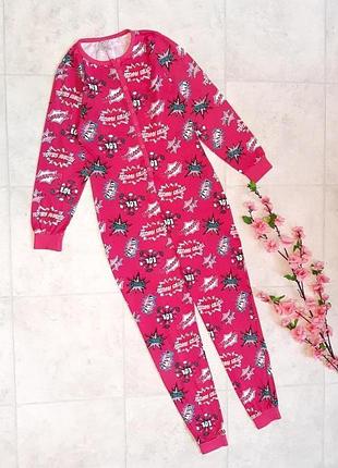 1+1=3 яркий розовый комбинезон одежда для дома пижама, размер 44 - 46