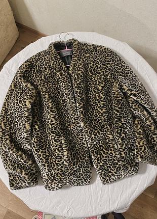 Шуба еко шуба полушубок леопардова шуба