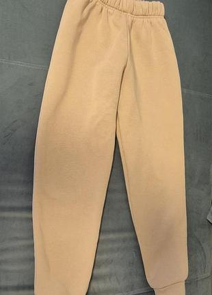 Теплі спортивні штани пісочного кольору для дівчинки