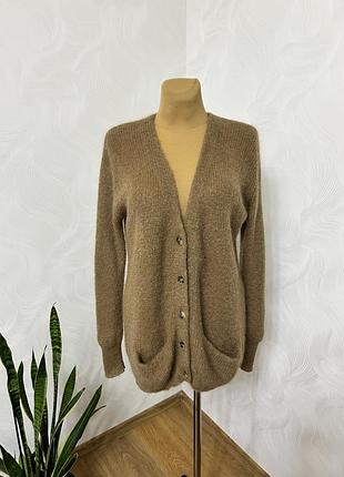 Бежевий кардиган з кишенями