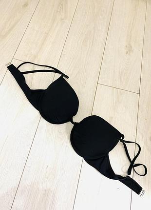 Черный лиф с пуш-ап эффектом, верх купальника со съемными бретелями