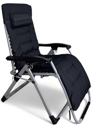 Раскладное кресло шезлонг leobro zero gravity premium plus черное (lb-zgc-e1-blk) 3