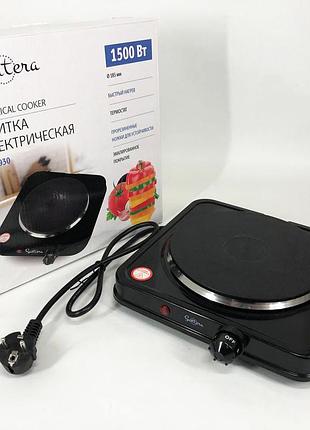 Плита электрическая suntera sp-1930, плита бытовая, плита домашняя. цвет: черный