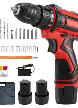 Аккумуляторный шуруповерт с насадками krafftec 24v