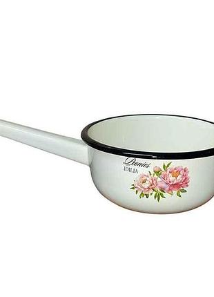 Ковш эм. 1,5л /2 без крышки пион (молочная) i21082/2 тм idilia