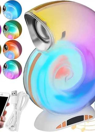 Беспроводная мини умная смарт колонка 4 в 1 с блютуз сonch music light, 256 режимов освещения