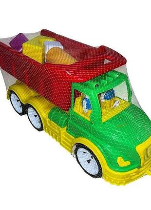 Самосвал зелено-красная mati строитель, арт 009/15 тм bamsic