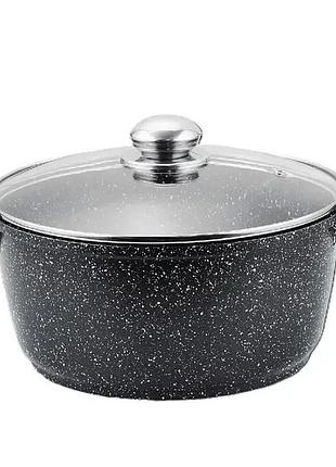 Каструля казан з кришкою benson bn-297 з литого алюмінію та мармуровим антипригарним покриттям об'ємом 1.5 л.