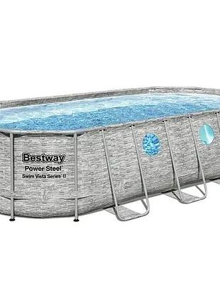 Сімейний овальний каркасний басейн bestway 56716 549х274х122 см з фільтром та сходами на 13420 л