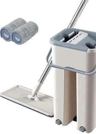 Швабра с ведром и самоотжимом , spin mop scratch cleaning 360, швабра лентяйка 6 л