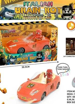 Машинка радіокерована italian brain rot - deluxe r/c car "tung tung tung sahur"