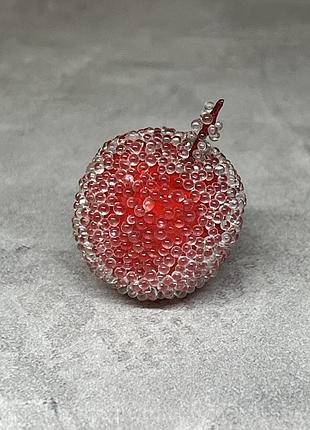 Яблуко в цукрі (маленьке), 2 см, червоний, арт 017046, 1 шт, червоний