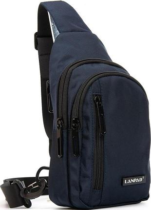 Чоловіча сумка через плече lanpad синя