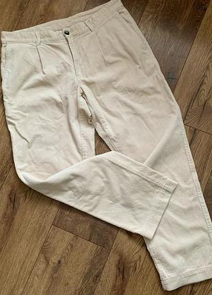 Чоловічі бежеві вельветові брюки на зиму весну