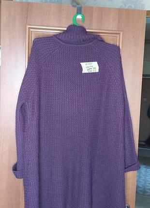 Кофта-туника длинная вязаная теплая 10