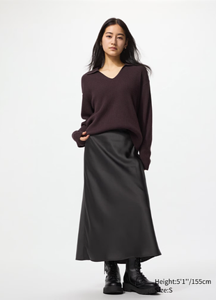 Атласна спідниця міді uniqlo s