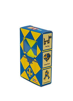 Головоломка розумний кубик "змійка синьо-жовта" scu024 (smart cube twisty puzzle snake "ukraine")