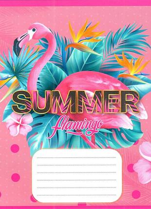 Зошит учнівський "рожевий фламінго" 012-500059k-4 в клітинку, 12 аркушів (959050)
