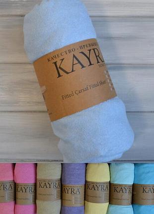 Захисне простирадло на матрац 160х200 махрове велике, простирадла на гумці зносостійке туреччина двоспалка блакитний