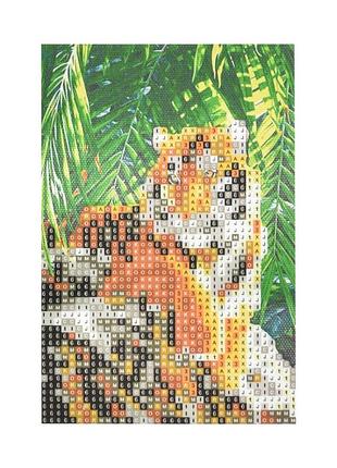 Алмазная мозаика "тигр в своем владычестве" yab27430 без подрамника, не полная выкладка 10х15 см