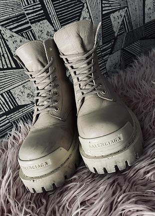 Брутальные термо бутсы ботинки balenciaga strike boots logo