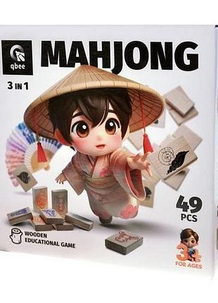 Деревянная детская игра "детский маджонг" qb700-007, 49 деталей