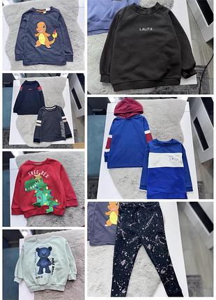 Лот пакет комплект речей для хлопчика 3-4 роки світшот next штани лонгслів