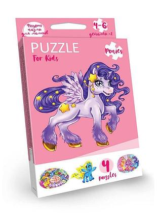 Детские развивающие пазлы "puzzle for kids" pfk-05-12, 2 картинки единорожек