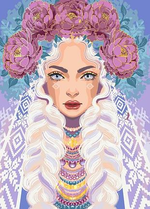 Картина за номерами "пані півонія" 10127-ac 40х50 см