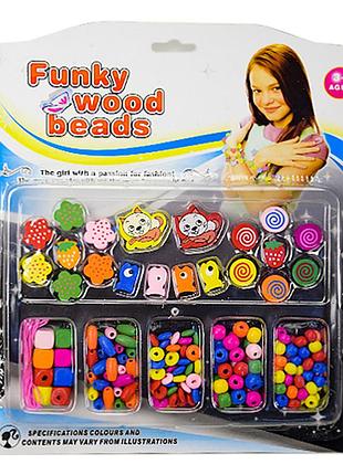 Набор бисера tx1134a, деревяные бусины, резинка tx1134b