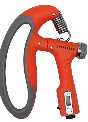 Эспандер кистевой ms 4218(orange) регулировка нагрузки 10-100 кг, электронный счетчик
