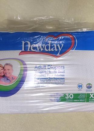 Подгузники для взрослых 30 шт newday adult diaper. 120-160 см