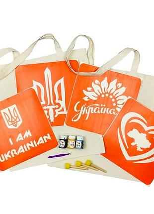 Набір для творчості "екосумка бязь мапа україни, україна квітуча" bag-b-n080-n058
