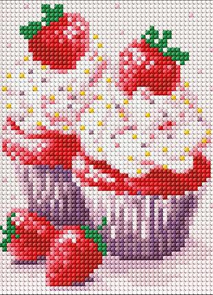 Алмазна мозаїка без підрамника для дітей "апетитний десерт" amm1041, 15х20 см