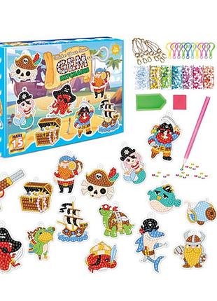 Набор для творчества алмазная мозаика "пираты" sk8020 брелок 15 штук