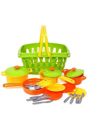 Игровой набор "посудки в корзинке" технок 4456txk