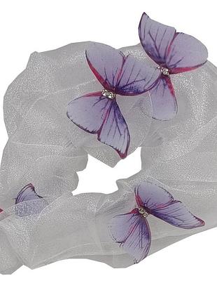 Детская резинка для волос «воздушная бабочка» 0303-847 сиреневая