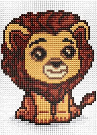 Алмазна мозаїка без підрамника для дітей "цар тварин" amm1024, 15х20 см