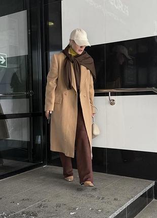 Пальто вовняне колір кемел теплий беж