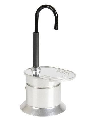 Кавоварка bo-camp aluminium 1-cup silver (2200535) з інноваційною системою дозування за схемою біалетті з високоякісного алюмінію
