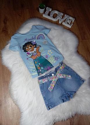 Летний набор на 3-4 года футболка и джинсовые шорты