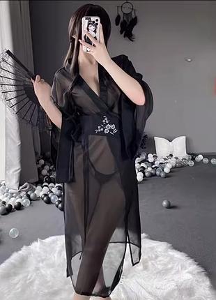 Еротичний рольовий ігровий костюм косплей гейша халат кімоно з трусиками xs/s