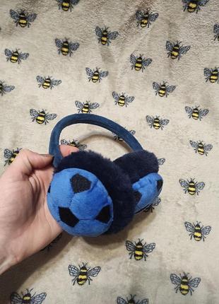 Теплі хутряні навушники дитячі з футбольний м'ячем теплі хутряні навушники для хлопчика