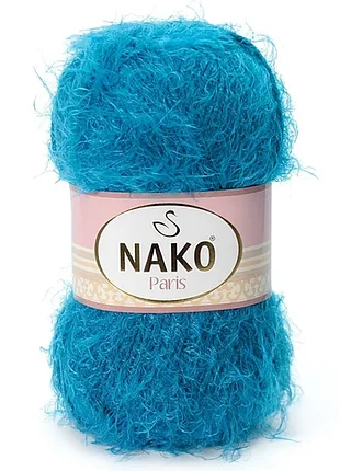 Турецкая пряжа для вязки nako paris (париж) лебедяный пух - 10328 королевский петрольный